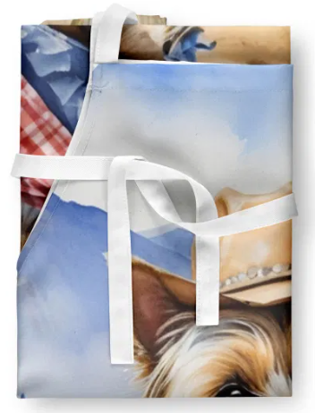 Cairn Terrier II - Welcome Cowboy Apron for Cooking, Baking and Crafts for Adult Women and Men - Unisex Large