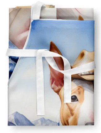 Bull Terrier - Welcome Cowboy Apron for Cooking, Baking and Crafts for Adult Women and Men - Unisex Large