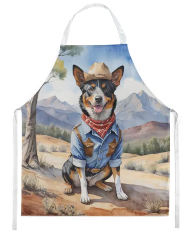 Australian Cattle Dog - Welcome Cowboy Apron for Cooking, Baking and Crafts for Adult Women and Men - Unisex Large
