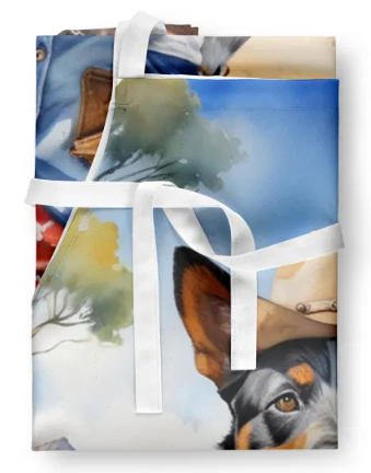 Australian Cattle Dog - Welcome Cowboy Apron for Cooking, Baking and Crafts for Adult Women and Men - Unisex Large