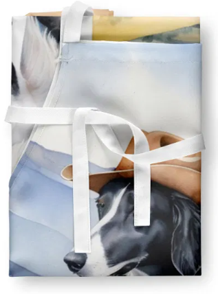 Borzoi - Welcome Cowboy Apron for Cooking, Baking and Crafts for Adult Women and Men - Unisex Large