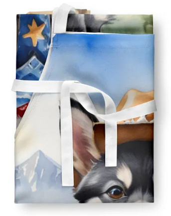 Alaskan Klee Kai - Welcome Cowboy Apron for Cooking, Baking and Crafts for Adult Women and Men - Unisex Large
