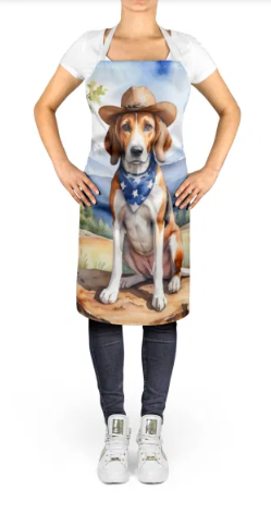 American Foxhound - Welcome Cowboy Apron for Cooking, Baking and Crafts for Adult Women and Men - Unisex Large