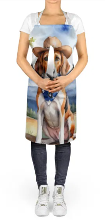 American Foxhound - Welcome Cowboy Apron for Cooking, Baking and Crafts for Adult Women and Men - Unisex Large