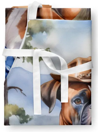 Boxer II - Welcome Cowboy Apron for Cooking, Baking and Crafts for Adult Women and Men - Unisex Large