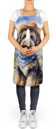 Bernedoodle - Welcome Cowboy Apron for Cooking, Baking and Crafts for Adult Women and Men - Unisex Large