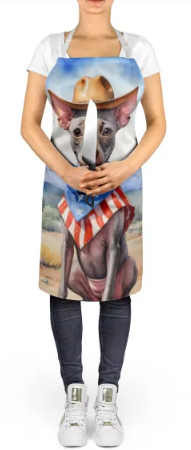 American Hairless Terrier - Welcome Cowboy Apron for Cooking, Baking and Crafts for Adult Women and Men - Unisex Large