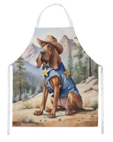 Bloodhound - Welcome Cowboy Apron for Cooking, Baking and Crafts for Adult Women and Men - Unisex Large