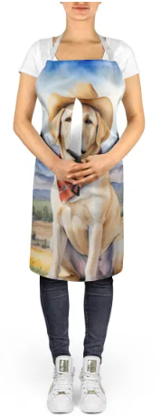 Labrador Retriever - Welcome Cowboy Apron for Cooking, Baking and Crafts for Adult Women and Men - Unisex Large