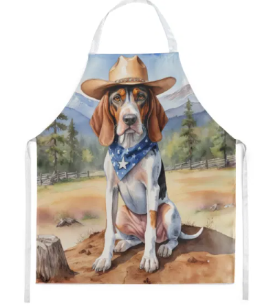 American English Coonhound - Welcome Cowboy Apron for Cooking, Baking and Crafts for Adult Women and Men - Unisex Large