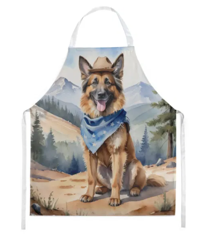 Belgian Tervuren - Cowboy Apron for Cooking, Baking and Crafts for Adult Women and Men - Unisex Large