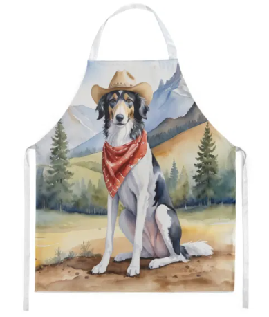 Borzoi II - Welcome Cowboy Apron for Cooking, Baking and Crafts for Adult Women and Men - Unisex Large