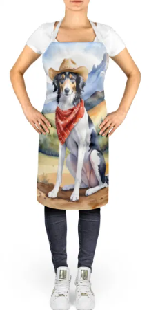 Borzoi II - Welcome Cowboy Apron for Cooking, Baking and Crafts for Adult Women and Men - Unisex Large