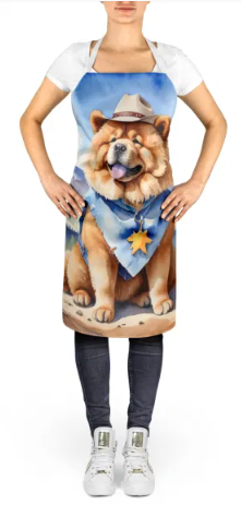 Chow Chow - Welcome Cowboy Apron for Cooking, Baking and Crafts for Adult Women and Men - Unisex Large