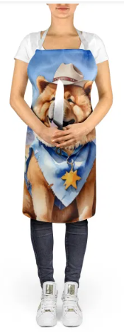 Chow Chow - Welcome Cowboy Apron for Cooking, Baking and Crafts for Adult Women and Men - Unisex Large