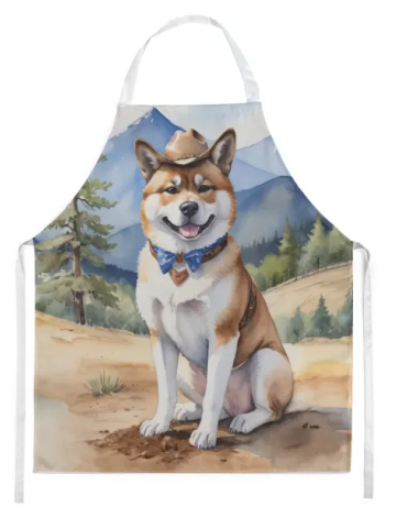 Akita - Welcome Cowboy Apron for Cooking, Baking and Crafts for Adult Women and Men - Unisex Large