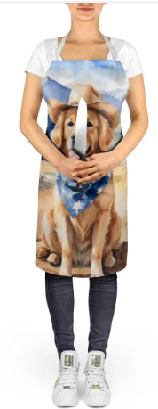 Golden Retriever - Welcome Cowboy Apron for Cooking, Baking and Crafts for Adult Women and Men - Unisex Large