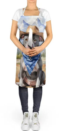 Pit Bull Terrier III - Welcome Cowboy Apron for Cooking, Baking and Crafts for Adult Women and Men - Unisex Large