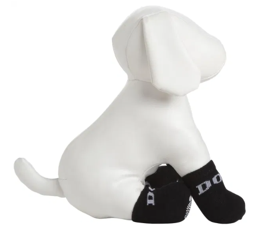 Pet Life - Rubberized Sole Non-Slip Socks for Dogs - Black