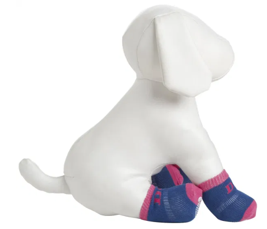 Pet Life - Rubberized Sole Non-Slip Socks for Dogs - Blue/Pink