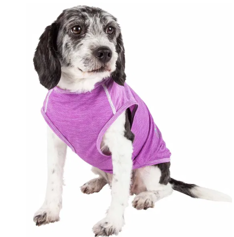 Pet Life - Active 'Aero-Pawlse' Heathered Quick-Dry And 4-Way Stretch Tank Top Shirt for Dogs