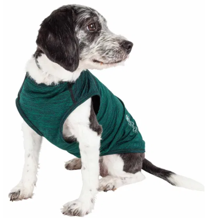 Pet Life - Active 'Aero-Pawlse' Heathered Quick-Dry And 4-Way Stretch Tank Top Shirt for Dogs
