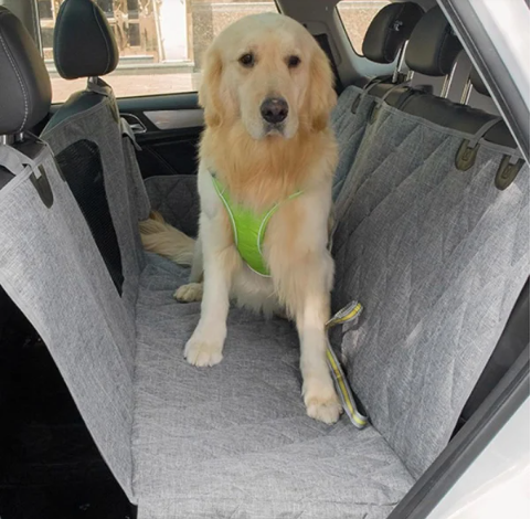 Waterproof Durable Car Back Seat Cover with Storage Pocket for Pets
