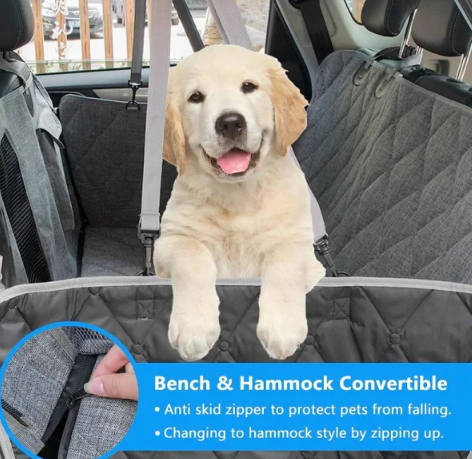 Waterproof Durable Car Back Seat Cover with Storage Pocket for Pets