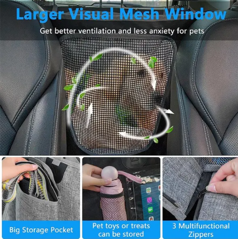 Waterproof Durable Car Back Seat Cover with Storage Pocket for Pets