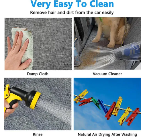 Waterproof Durable Car Back Seat Cover with Storage Pocket for Pets