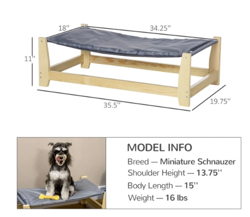 Elevated Hammock Bed for Small and Medium Size Dogs