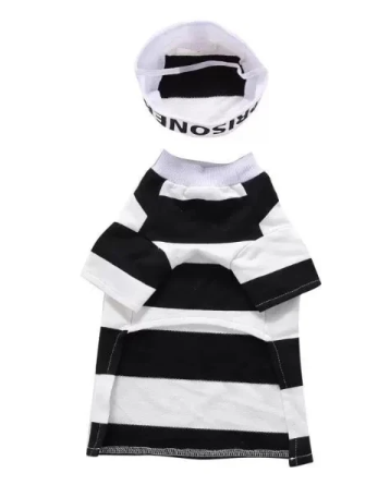 Pet Life Striped Retro Inmate Prisoner Pet Dog Costume Uniform