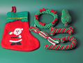 Christmas Stocking with 5 Knotted Rope Chew Toy Set For Dog