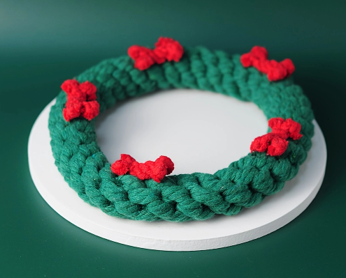 Christmas Stocking with 5 Knotted Rope Chew Toy Set For Dog