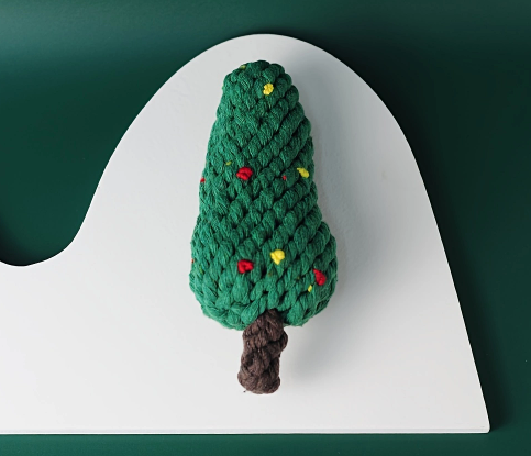 Christmas Stocking with 5 Knotted Rope Chew Toy Set For Dog