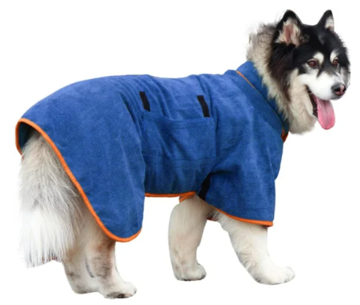 Super Absorbent Microfiber Bathrobe-Towel for Medium and Large Dogs