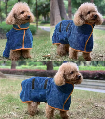 Super Absorbent Microfiber Bathrobe-Towel for Medium and Large Dogs