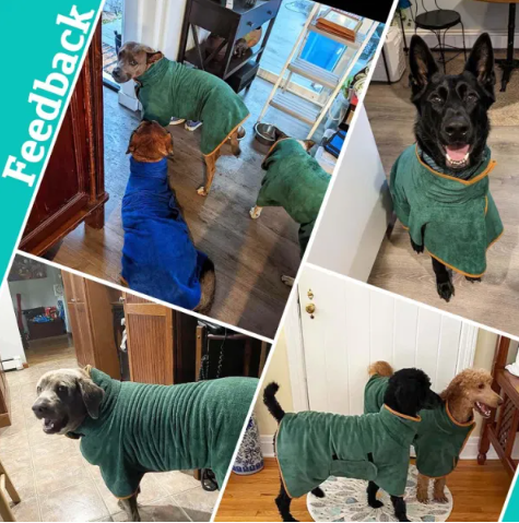 Super Absorbent Microfiber Bathrobe-Towel for Medium and Large Dogs