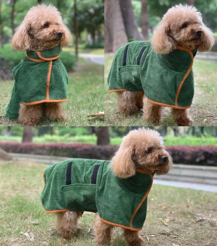 Super Absorbent Microfiber Bathrobe-Towel for Medium and Large Dogs