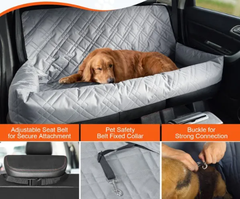 Versatile Car Seat Cover with Bolstered Sides for Dogs