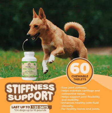 Collagen Joint Supplement with Vitamin C Support for Mobility Elasticity and Flexibility for Dogs