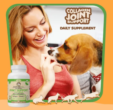 Collagen Joint Supplement with Vitamin C Support for Mobility Elasticity and Flexibility for Dogs