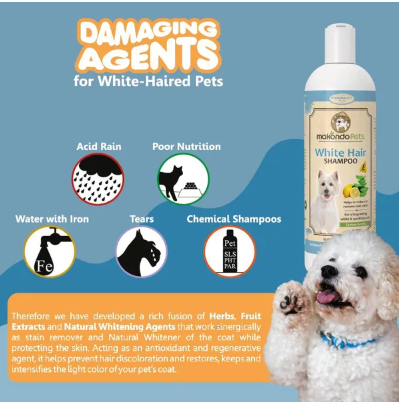 Whitening Shampoo for White or Light Colored Fur for Itching Sensitive Skin Dogs