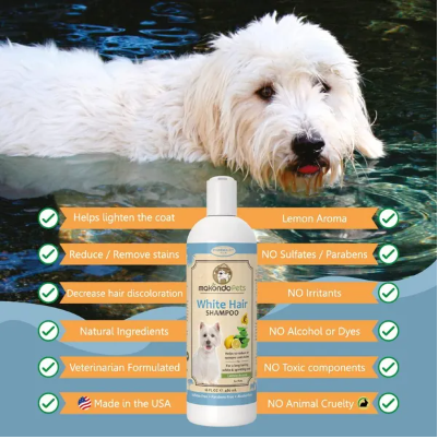 Whitening Shampoo for White or Light Colored Fur for Itching Sensitive Skin Dogs
