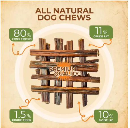 100% Natural Beef Gullet Sticks Chews Treats for Dogs