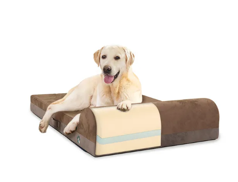 Durable Flannel Fabric Orthopedic Bed with Pillow for Large Dogs