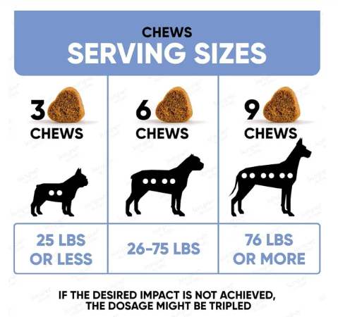 Natural Calming Chews with Hemp Oil Hip and Joint Health Tasty Dog Calming Treats - 180 Count