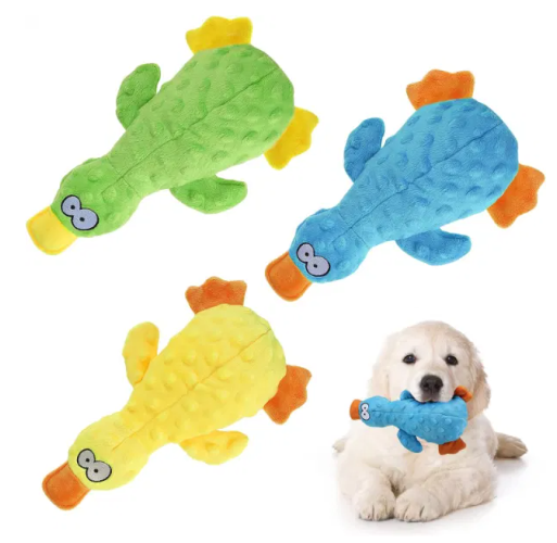 3 Piece Duck-Shaped Squeaky Toys for Dogs