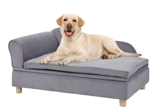 Soft Velvety Sofa Bed for Large-Sized Dogs and Cats - 110 lbs Capacity