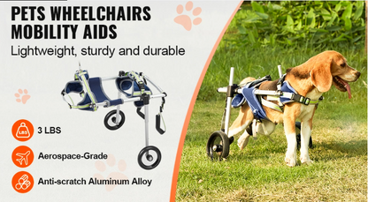 Lightweight Adjustable 2 Wheel Wheelchair/Cart for Back Legs for Dogs